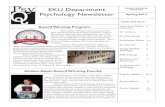 EKU Department Eastern Kentucky University Psychology ...€¦ · Letter from Depart-ment Chair 2 Best Online Colleges announced the 2014 ... Cheryl Ramey is the winner of this year’s