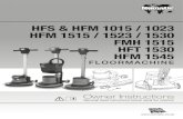 HFS & HFM 1015 / 1023 HFM 1515 / 1523 / 1530 FMH 1515 HFT ... · HFS 1015 HFS 1023 HFM 1015 HFM 1023 HFM 1515 FMH 1515 HFM 1523 HFM 1530 HFM 1545 HFT 1530 1000W 1000W 1000W 1000W