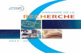 ANNUAIRE DE LA RECHERCHE - Université des · PDF file 2019-05-28 · LES CHIFFRES DE LA RECHERCHE 242 21 Millions € LES PERSONNELS DE LA RECHERCHE Enseignants-chercheurs, chercheurs