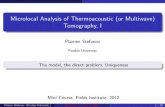 Microlocal Analysis of Thermoacoustic (or …Microlocal Analysis of Thermoacoustic (or Multiwave) Tomography, I Plamen Stefanov Purdue University The model, the direct problem, Uniqueness