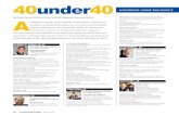 40under40 · By David Barista, Editor-in-Chief, and Jeff Zagoudis, Associate Editor A n alligator hunter, break dancer, horse trainer, and former professional basketball player are
