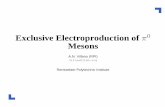 Exclusive Electroproduction of 0 MesonsA.N. Villano (RPI) villaa@jlab.org Rensselaer Polytechnic Institute. Overview Physical motivations Brief experimental overview Backgrounds, corrections,