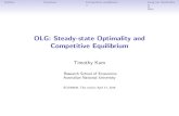 OLG: Steady-state Optimality and Competitive Equilibrium · OutlineOverview Competitive equilibrium Long-run Optimality Golden Age: optimal steady stateIII Characterization of Pareto-optimal