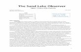 The Sand Lake Observer - Big Sand Lake Association ... · He suspected common carp. Then last summer a large dead carp was found floating in the water. It is now known that carp will