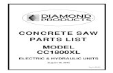 CONCRETE SAW PARTS LIST - Ethodemarketing.diamondproducts.com.ethode.com/media/lanot... · 2015-08-18 · concrete saw parts list. model . cc1800xl . electric & hydraulic units .