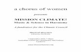 Music & Science in Harmony Climate/MISSION CLIMAT… · Special thanks to the Australian Centre for Christianity and Culture for the donation of the venue for numerous rehearsals