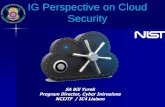 IG Perspective on Cloud Security - NIST · What Needs to be Considered when Choosing Cloud Services? COST AVAILABILITY Security Services – SaaS, PaaS, IaaS – Public, Private,