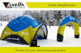 prezentace vella 2018 ENGLISH · Partner for your advertising and actions Czech manufacturer. PRODUCTION Canopy tents Sportswear Inflatable advertising Mobile banners. CANOPY TENTS