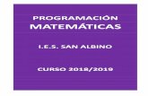 MATEMÁTICAS · Esta programación didáctica del departamento de Matemáticas, está estructurada siguiendo la siguiente legislación: a) Ámbito estatal: Real Decreto 1105/2014,