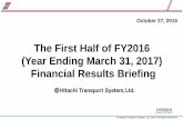 The First Half of FY2016 (Year Ending March 31, 2017) Financial … · 2018-11-12 · Global 125.5 Global 118.5 Global 111.3 ＊Global -14.2 billion yen (-7.2 billion yen) Effect