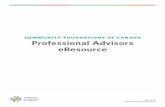 community foundations of canada Professional Advisors ... · philanthropy Community foundations across Canada are now compiling local advisor referral lists and hosting information