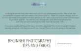 Beginner photography tips and tricks. · BEGINNER PHOTOGRAPHY TIPS AND TRICKS. Photography basics. In this guide you will find a few tips to start you on your photography journey.