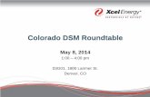 Colorado DSM Roundtable - Xcel Energy...2014/05/08  · June 2014 (anticipated): DSM Strategic Issues Decision August 6, 2014 Q2-2014 DSM Roundtable Meeting October 30, 2014: 2015/2016
