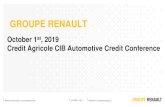 H117 RENAULT PRESENTATION · 10/1/2019  · INVESTOR RELATIONS –2019 PRESENTATION PROPERTY OF GROUPE RENAULT 7 Renault Sales in 2018 OCTOBER 1, 2017 65% 18% 2% 0% 10% 5% Sales by