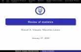 Review of statistics · 2020-07-03 · Review of statistics Manuel A. V azquez, Marcelino L azaro January 27, 2020 Manuel A. V azquez, Marcelino L azaro Review of statistics. RV pdf
