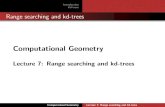 Lecture 7: Range searching and kd-trees · 2019-11-28 · Introduction Kd-trees Database queries 1D range trees Database queries A database query may ask for all employees with age