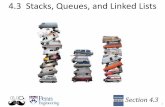 4.3 Stacks, Queues, and Linked Listscis110/17sp/lectures/43linkedlists.pdf · 4.3 Stacks, Queues, and Linked Lists Section 4.3 . 2 Data Types and Data Structures Data types: Set of