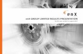 enX GROUP LIMITED RESULTS PRESENTATION · Adjusted headline earnings per share (cents) * 181.2 41.1 Number of shares in issue* 180 439 427 54 562 187 Weighed average number of shares
