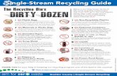 Single-Stream Recycling GuideSingle-Stream Recycling Guide NO Plastic BagsPlastic bags are the WORST contaminant in the recycling bin. They get wet and dirty and cannot be recycled.