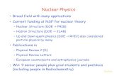 Nuclear Physicswimd/N19-01.pdf · Nuclear Physics • Broad field with many applications ... – Nuclear Structure (DOE -> FRIB) – Hadron Structure (DOE -> JLAB) – Up and Down