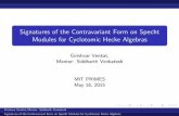 Signatures of the Contravariant Form on Specht Modules for ...€¦ · Girishvar Venkat, Mentor: Siddharth Venkatesh Signatures of the Contravariant Form on Specht Modules for Cyclotomic