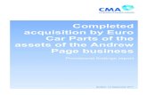 Completed acquisition by Euro Car Parts of the assets of ... · Completed acquisition by Euro Car Parts of the assets of the Andrew Page business Provisional findings report Notified: