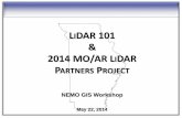 2014 MO/AR LI PARTNERS PROJECT€¦ · LIDAR 101 - 2014 MISSOURI LIDAR PROJECT Coordinated through the Data Development Committee of the Missouri GIS Advisory Council. Follow-up to