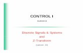 Control I - Lecture 22 (2012)dept.ee.wits.ac.za/~nyandoro/ControlI/Control I - Lecture 22.pdf · Signals and SamplingSignals and Sampling • Signal Sampling cont’d Sampled signal