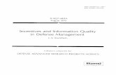 Incentives and Information Quality in Defense Management · Incentives and Information Quality in Defense Management J. A. Stockfisch A Report prepared for DEFENSE ADVANCED RESEARCH