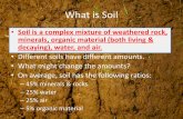 What is Soil...Formation of Soil •Weathering begins to break the bedrock into smaller rocks. •This layer of partially weathered rocks, above the bedrock, is known as Regolith.