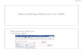 Recording Macros In VBA - University of Calgary in Albertapages.cpsc.ucalgary.ca/~tamj/2017/203W/tutorials/... · 2 Naming The Macro: Conventions •Part of your assignment marks