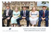 SIXTH FORM COURSE - Clayesmore School · 2020-02-03 · LEAP - a virtual university experience 8 The EPQ 9 The ... Duke of Edinburgh Award 45 University Advice and Careers 46 80203