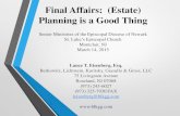 Final Affairs: (Estate) Planning is a Good Thing Final... · Roseland, NJ 07068 (973) 243-6027 (973) 325-7930 FAX leisenberg@blkgg.com ... Community Foundation of New Jersey and Gift