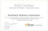 Karthick Rama chandrankarthickcloudresume.com/arch.pdf · Karthick Rama chandran July 15, 2016 Certificate AWS-ASA-18562 July 15, 2018