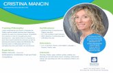 CRISTINA MANCIN - College of San Mateo...CRISTINA MANCIN CERTIFIED PILATES INSTRUCTOR MY GOAL AS YOUR PILATESINSTRUCTOR IS TO HELP YOU MOVE EFFICIENTLY, TO ATTAIN AND MAINTAIN YOUR