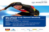 Max Aicher Arena Inzell · December 4 - 6, 2015 INZELL, Max Aicher Arena - GERMANY ISU World Cup Speed Skating Results Official Sponsors of the ISU World Cup Speed Skating Local Sponsors/Suppliers