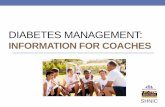 Information for Coaches Regarding Diabetes Management...Diabetes Basics •Sometimes, blood glucose levels are too high resulting in a condition called hyperglycemia. •If this happens,