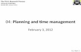 04: Planning and time management · Lots of choices (academic “freedom”) Lots of open-ended tasks (i.e., research) Universities (especially big ones) are sometimes bureaucratic,
