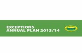 EXCEPTIONS ANNUAL PLAN 2013/14 - Ruapehu District Plans/Previ… · Ohakune Rural - LV/CV $1,975,000 1.5% $82 Raetihi Rural $2,705,000 1.5% $113 Taumarunui Rural $3,110,000 1.8% $159