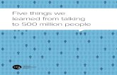 Five things we learned from talking to 500 million people · Five things we learned from talking to 500 million people Let’s say a customer walks into a store or restaurant or consumer-service
