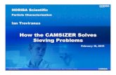 How the CAMSIZER Solves Sieving Problems February 2015 · sieving practice such as overloaded sieve pans also affect the accuracy of sieving. Test analyses need to be closely monitored