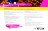 Aerolite Data Sheet 2013 - D & D Roof Insulations · Aerolite is a pink, high quality, Glasswool thermal and acoustic ceiling insulation that is bonded with an inert, thermosetting