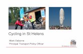 Cycling in St Helens - Cities for Mobility · St Hele;v peaSiey Earlestown Newtorvle-fflllows Colþorne WtOO groad% Oak . St.Helens Council A570 A49J ASÅton Makerflðfd AS73 Wirdle