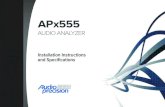 APx555 - Audio Precision Polska · APx555 Audio Analyzer: Installation 1 2 Installation Software All APx systems use the same award-winning measure-ment software, APx500. PC system