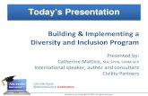 Today’s Presentation€¦ · Today’s Presentation. Building & Implementing a. Diversity and Inclusion Program. Presented by: Catherine Mattice, MA, SPHR, SHRM-SCP. International