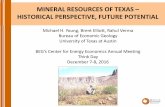 MINERAL RESOURCES OF TEXAS HISTORICAL PERSPECTIVE, …€¦ · Developing stronger ties between Economic Minerals Program in Austin and CEE in Houston: • Austin group conducts rigorous