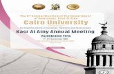 The Annual Meeting of The Department of · Prof. Hatem Samir Assistant Secretary ... Ahmed Dahshan . The Annual Meeting of The Department of Neurology, Cairo University CAIRO NEURO