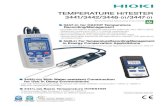 TEMPERATURE HiTESTER 3441/3442/3446-01/3447-01 · 3441(-02) Basic Temperature HiTESTER 3442(-03) With Water-resistant Construction for Use in Damp Environments. 2