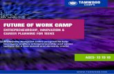 FUTURE OF WORK CAMP - Tamwood International College · Manager, Artizia Keith Ippel CEO & Co-founder, Spring Activator Valerie Song CEO & Co-founder AVA Technologies Melanie Ewan