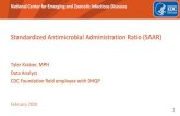Standardized Antimicrobial Administration Ratio (SAAR) · Finalize SAAR antimicrobial agent categories Identify factors to consider as risk -adjustments in SAAR models – **Reminder: